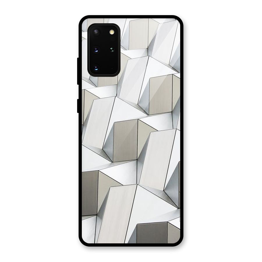 White Abstract Art Glass Back Case for Galaxy S20 Plus
