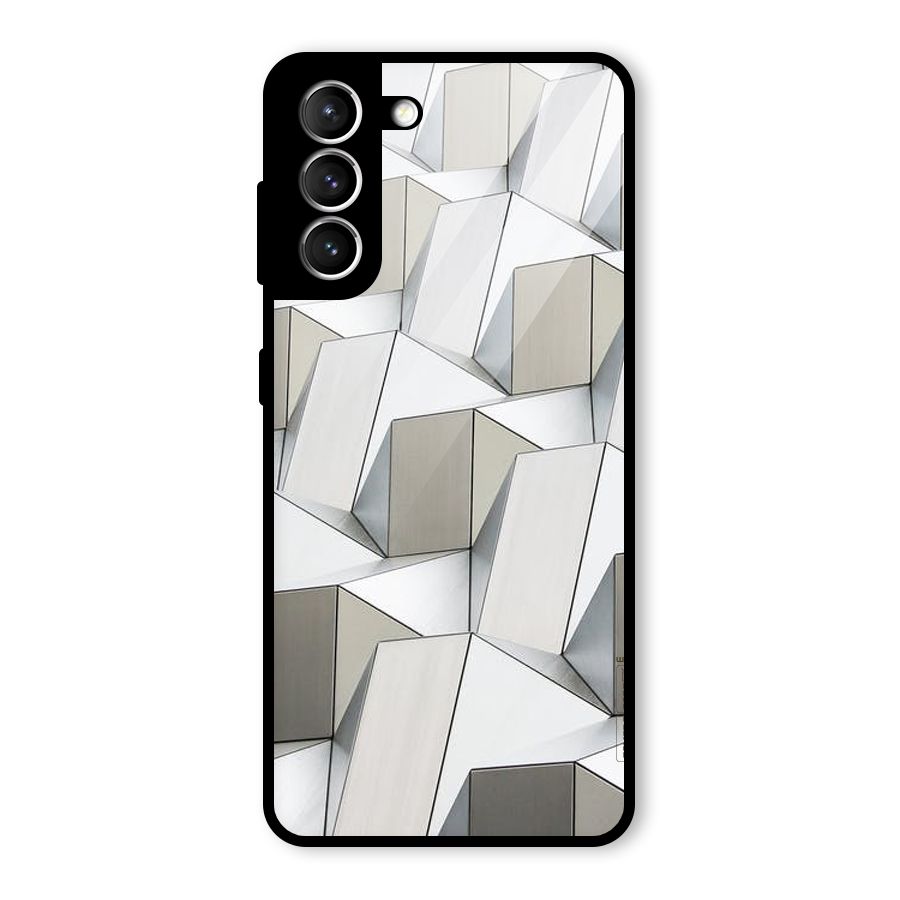 White Abstract Art Glass Back Case for Galaxy S21 5G