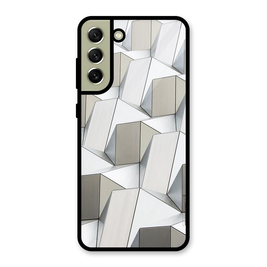 White Abstract Art Glass Back Case for Galaxy S21 FE 5G
