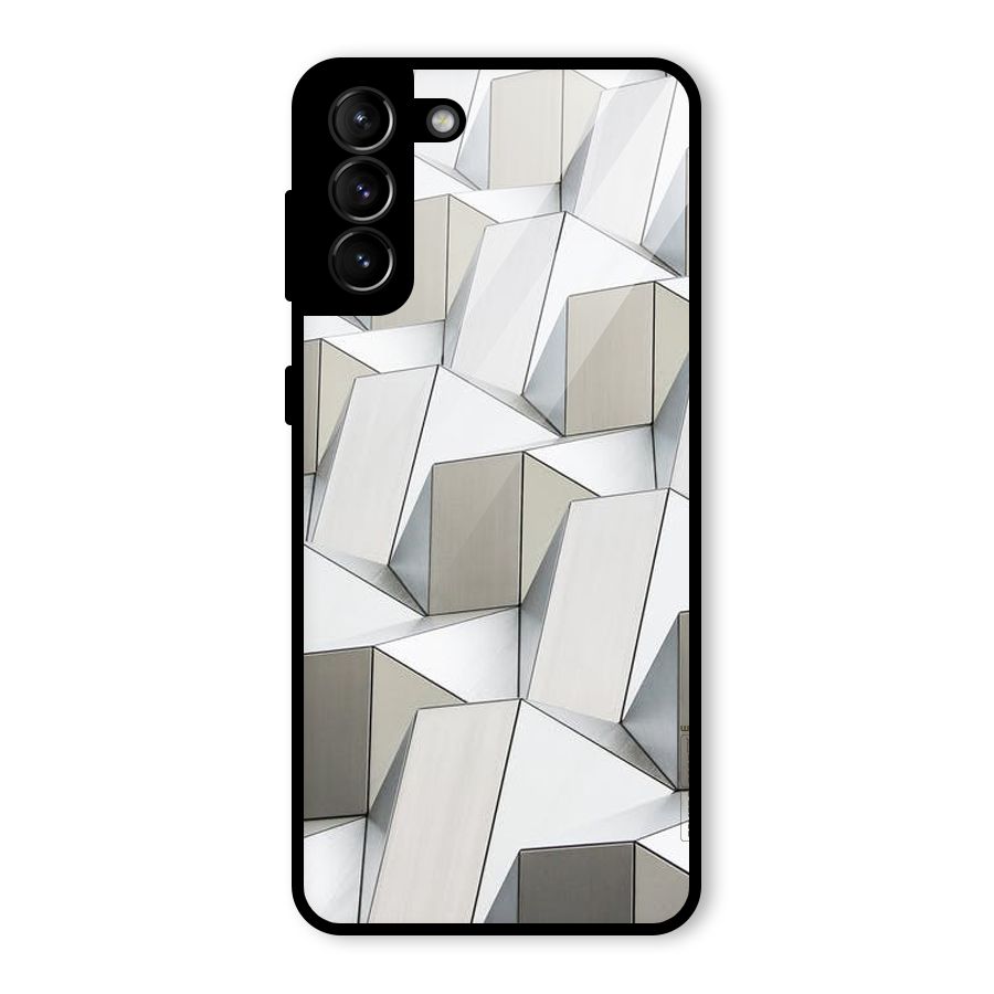 White Abstract Art Glass Back Case for Galaxy S21 Plus