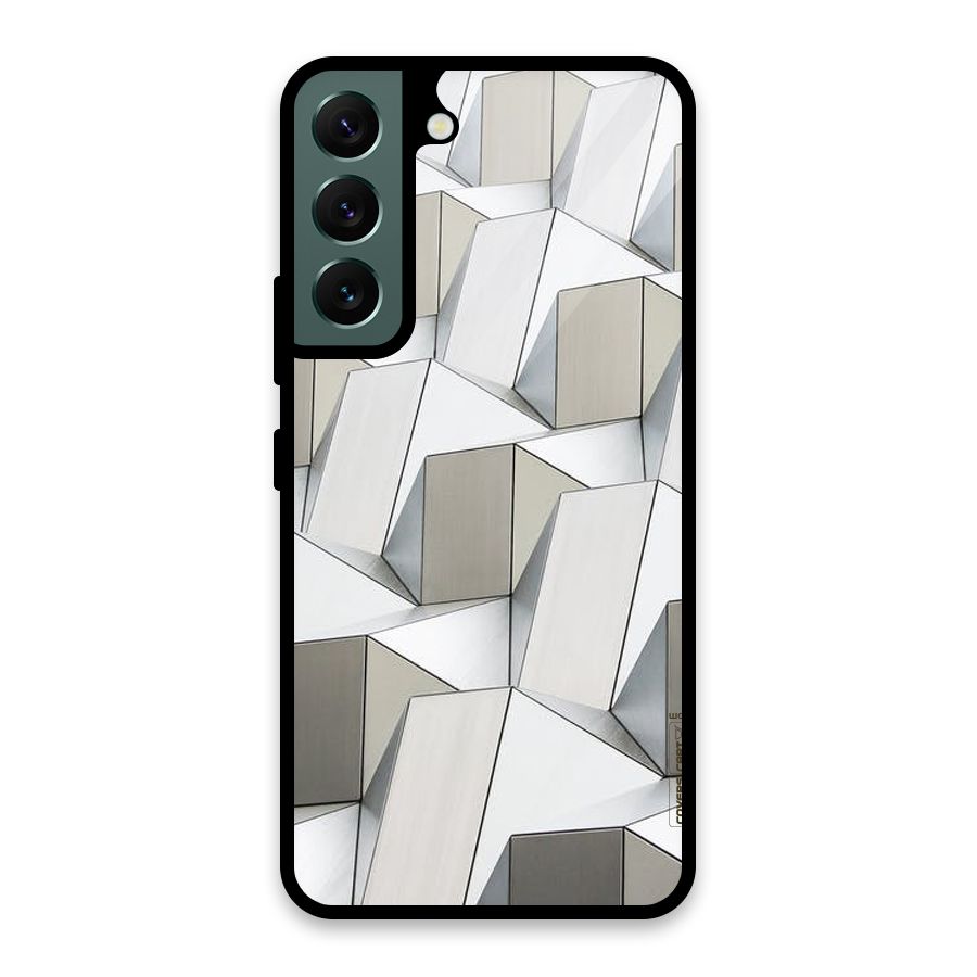 White Abstract Art Glass Back Case for Galaxy S22 5G