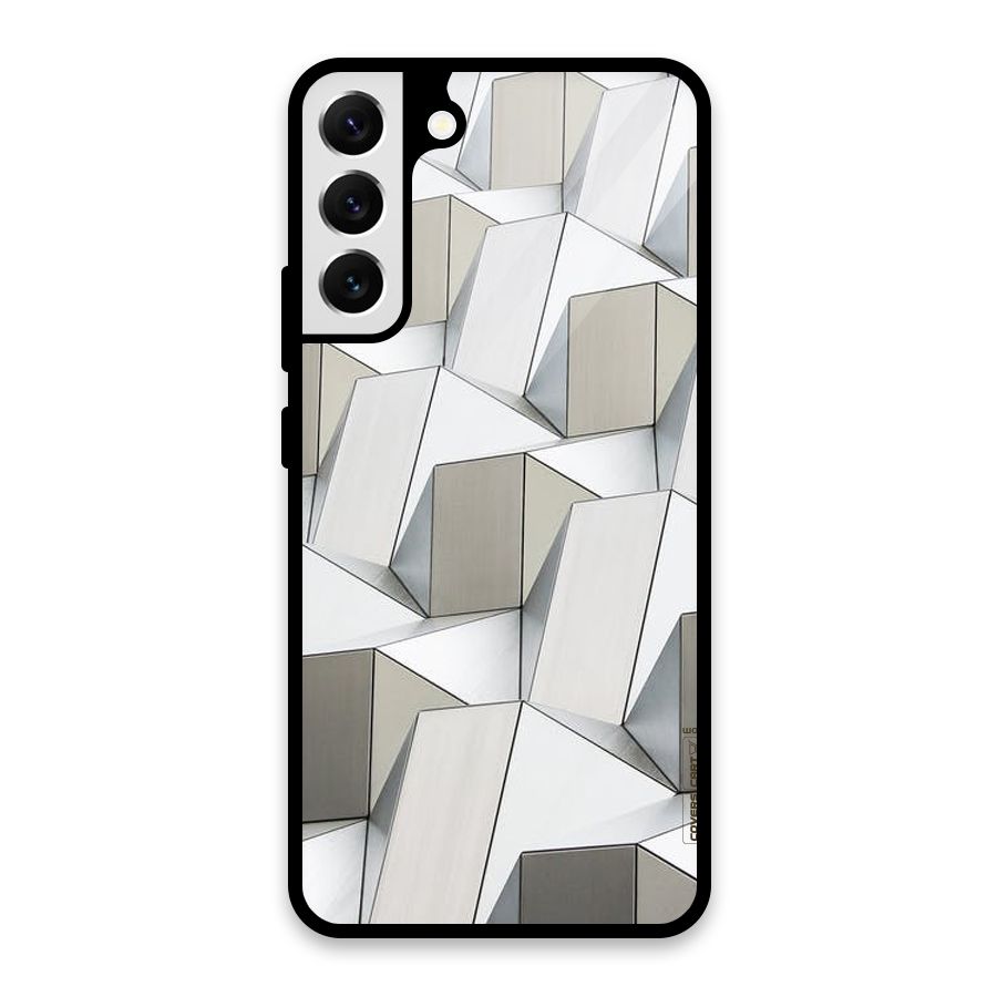 White Abstract Art Glass Back Case for Galaxy S22 Plus 5G