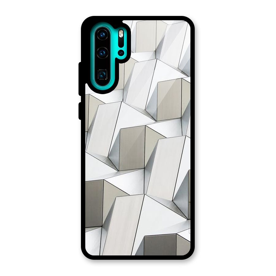 White Abstract Art Glass Back Case for Huawei P30 Pro