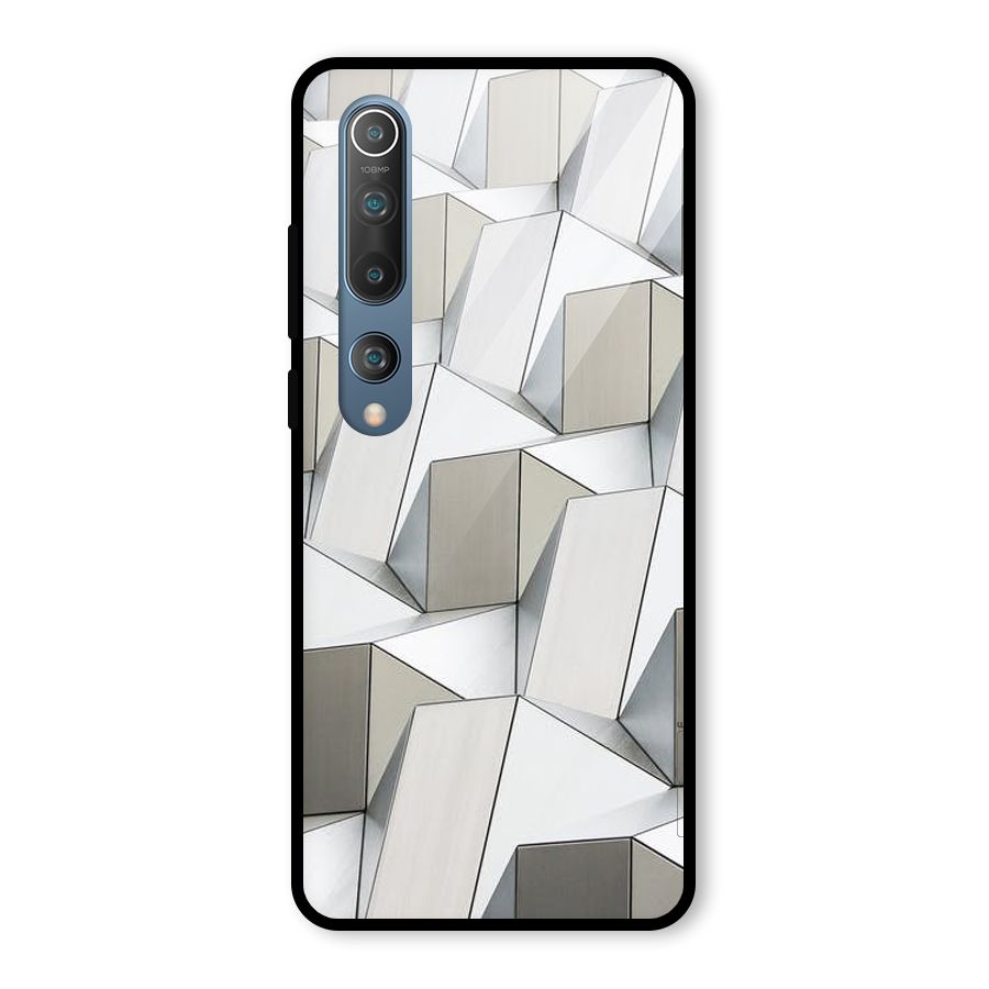 White Abstract Art Glass Back Case for Mi 10