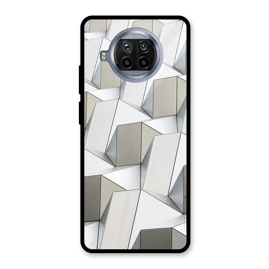White Abstract Art Glass Back Case for Mi 10i