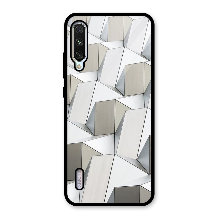 White Abstract Art Glass Back Case for Mi A3