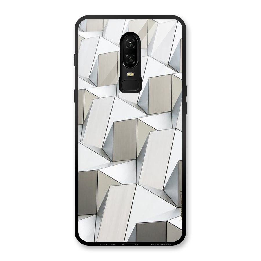 White Abstract Art Glass Back Case for OnePlus 6