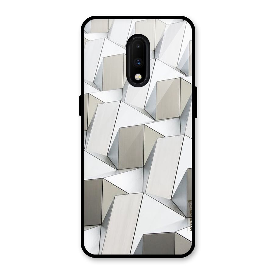 White Abstract Art Glass Back Case for OnePlus 7