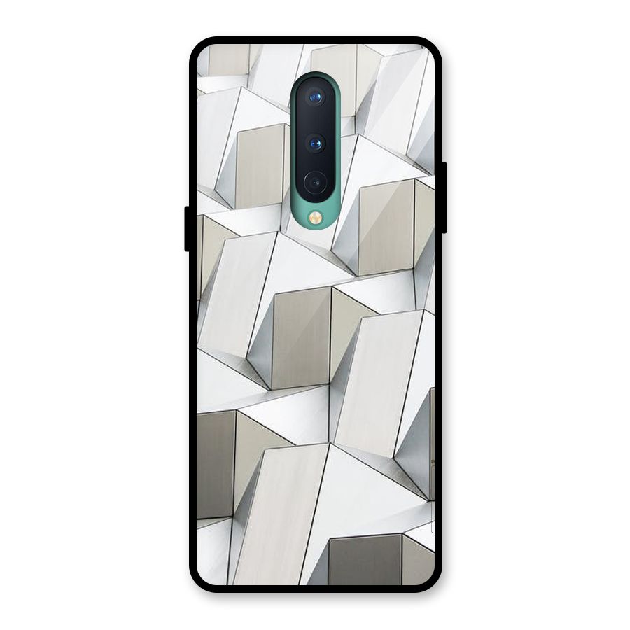 White Abstract Art Glass Back Case for OnePlus 8