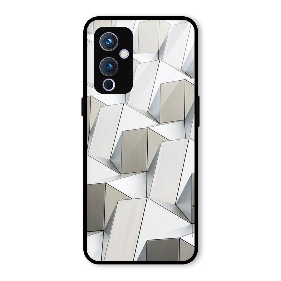 White Abstract Art Glass Back Case for OnePlus 9