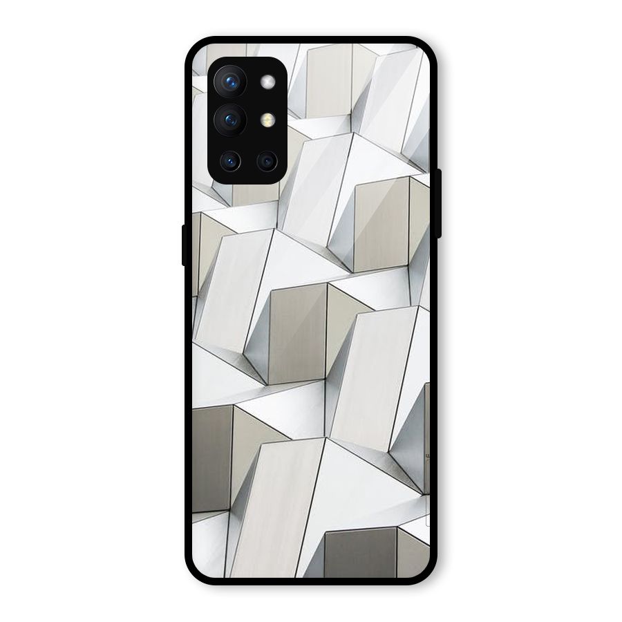 White Abstract Art Glass Back Case for OnePlus 9R
