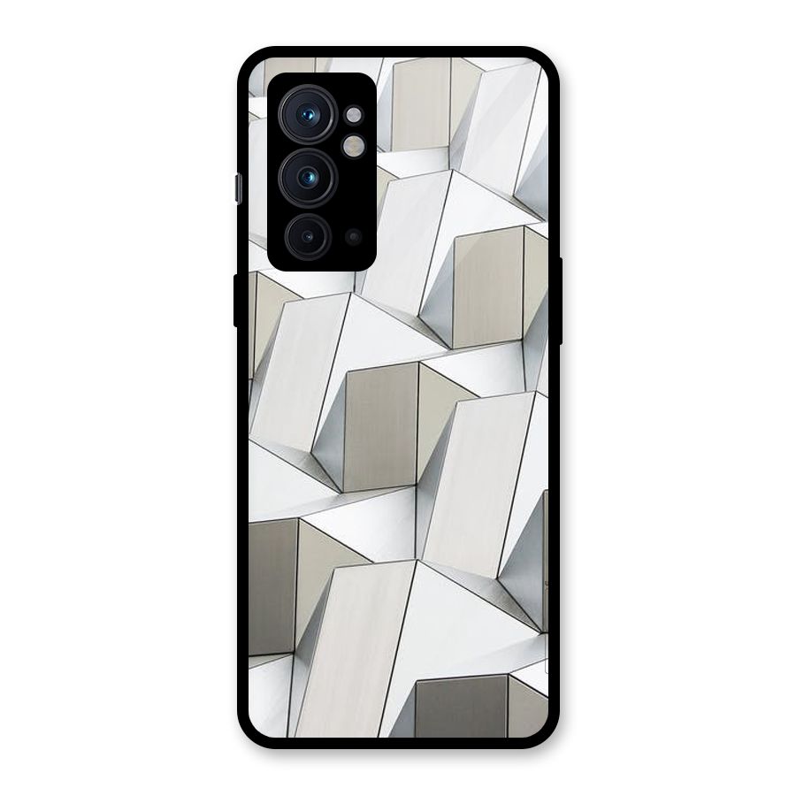 White Abstract Art Glass Back Case for OnePlus 9RT 5G