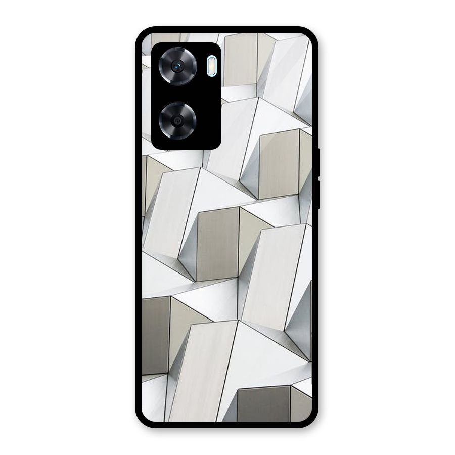 White Abstract Art Glass Back Case for Oppo A77