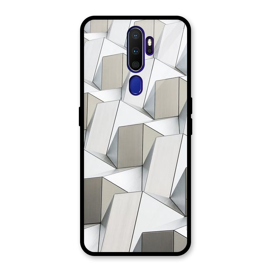 White Abstract Art Glass Back Case for Oppo A9 (2020)
