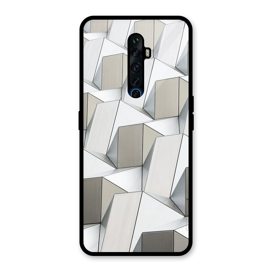 White Abstract Art Glass Back Case for Oppo Reno2 F