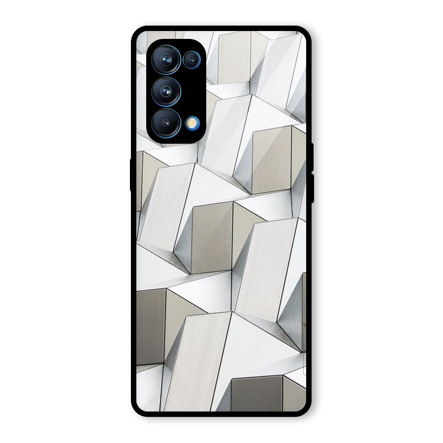White Abstract Art Glass Back Case for Oppo Reno5 Pro 5G