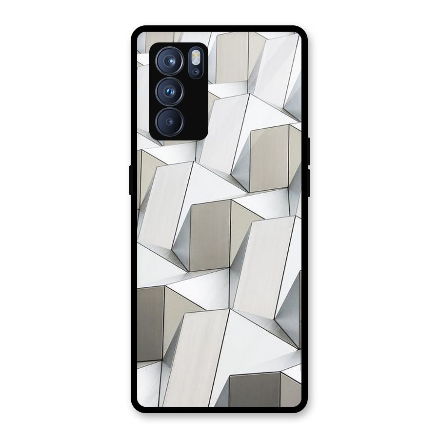 White Abstract Art Glass Back Case for Oppo Reno6 Pro 5G