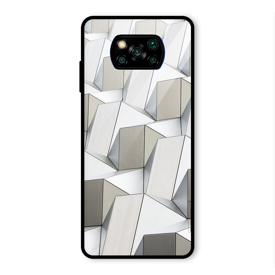 White Abstract Art Glass Back Case for Poco X3 Pro