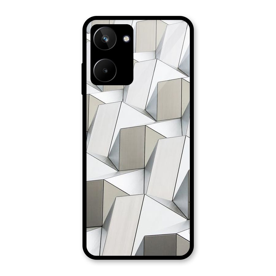 White Abstract Art Glass Back Case for Realme 10