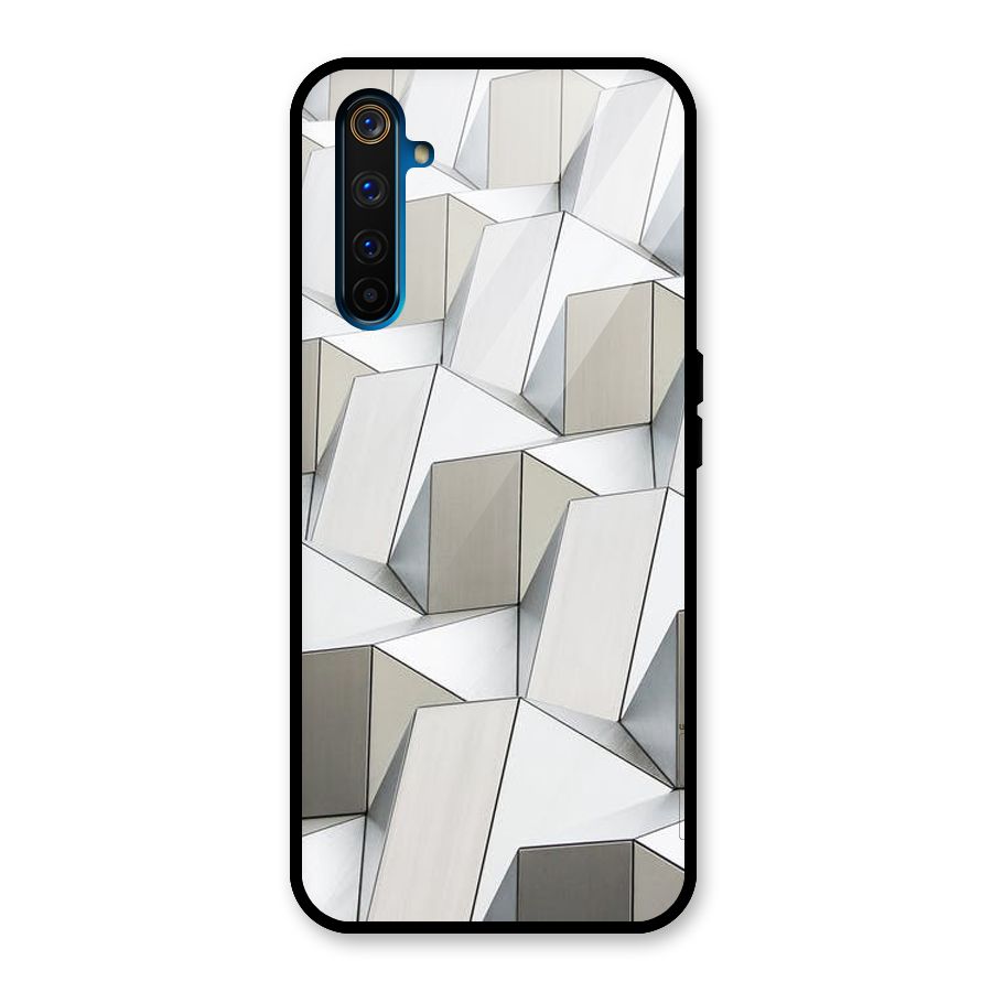 White Abstract Art Glass Back Case for Realme 6 Pro