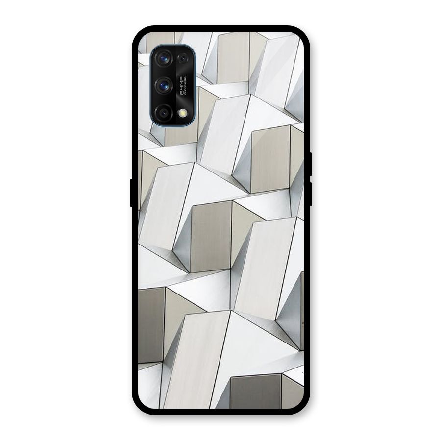 White Abstract Art Glass Back Case for Realme 7 Pro