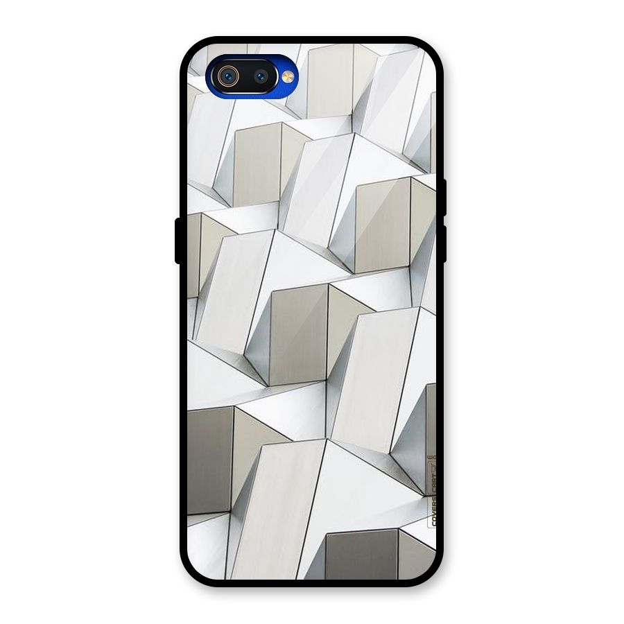 White Abstract Art Glass Back Case for Realme C2