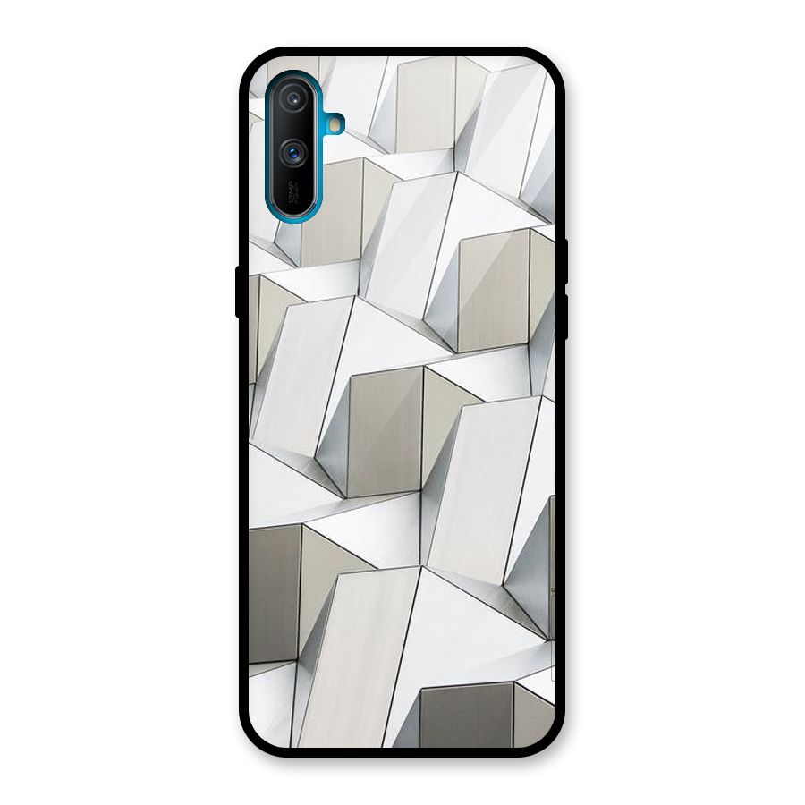 White Abstract Art Glass Back Case for Realme C3
