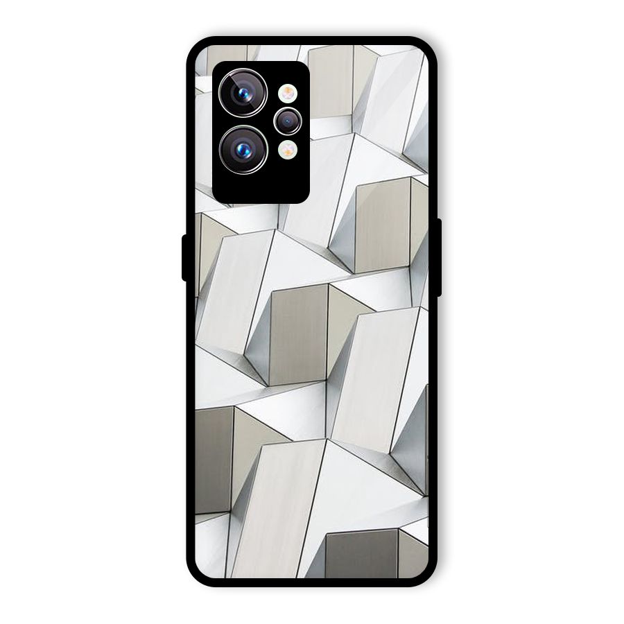 White Abstract Art Glass Back Case for Realme GT2 Pro