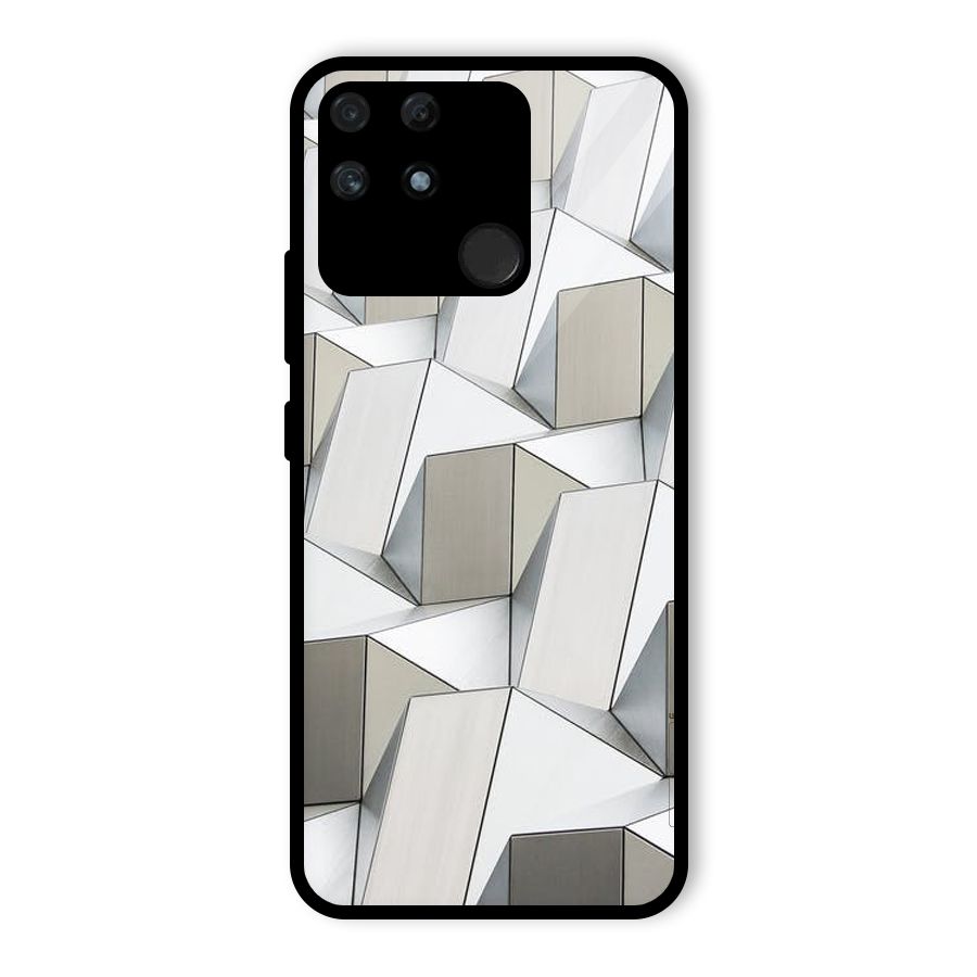 White Abstract Art Glass Back Case for Realme Narzo 50A