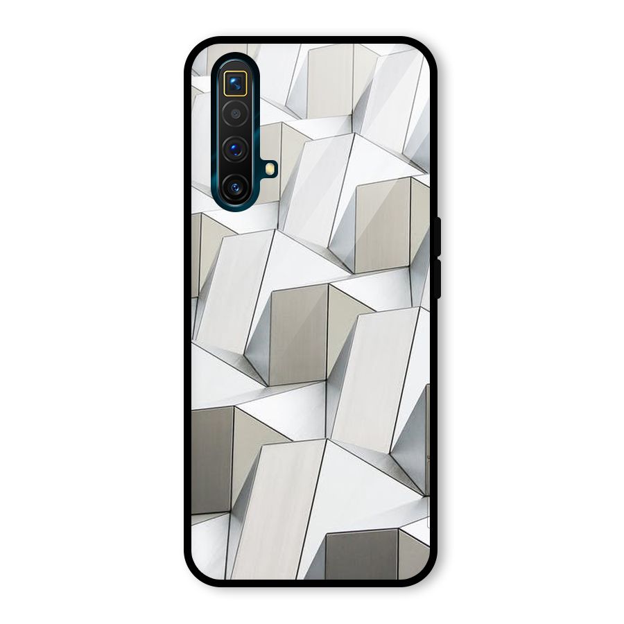 White Abstract Art Glass Back Case for Realme X3