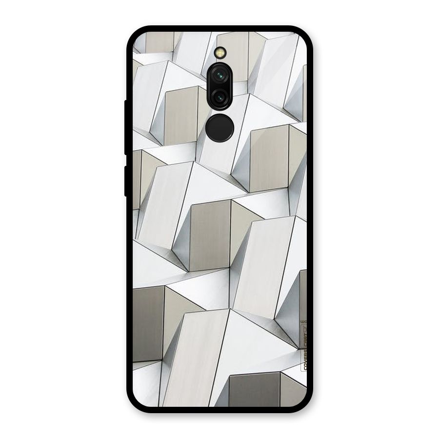White Abstract Art Glass Back Case for Redmi 8
