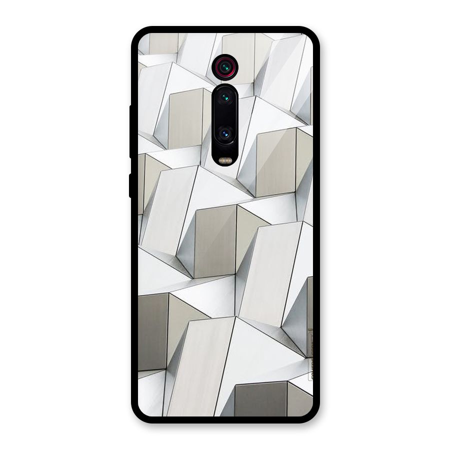 White Abstract Art Glass Back Case for Redmi K20