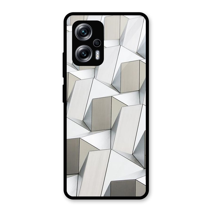White Abstract Art Glass Back Case for Redmi K50i
