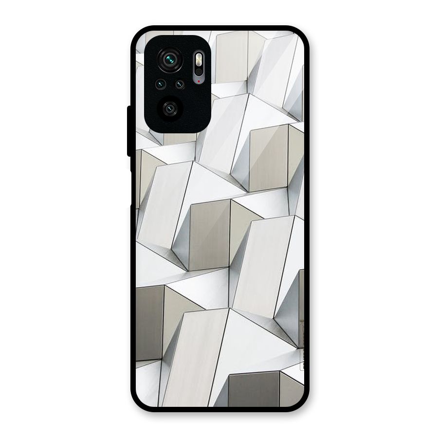 White Abstract Art Glass Back Case for Redmi Note 10S