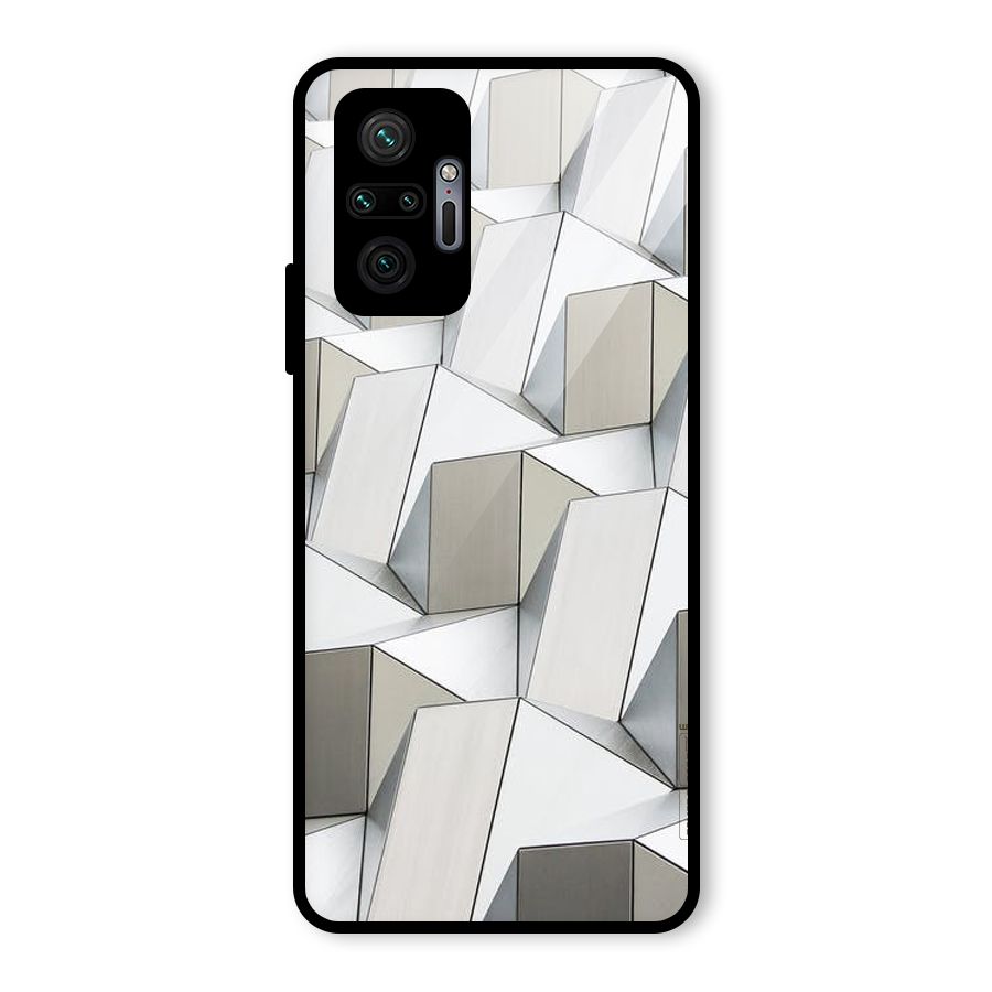 White Abstract Art Glass Back Case for Redmi Note 10 Pro
