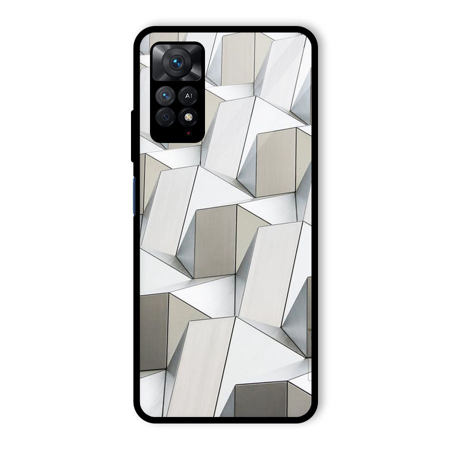 White Abstract Art Glass Back Case for Redmi Note 11 Pro