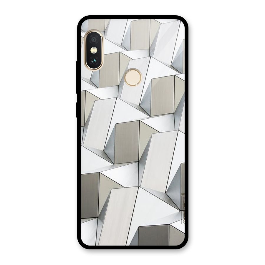 White Abstract Art Glass Back Case for Redmi Note 5 Pro