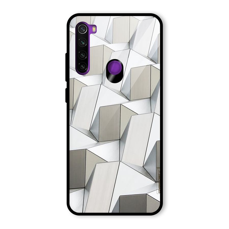 White Abstract Art Glass Back Case for Redmi Note 8