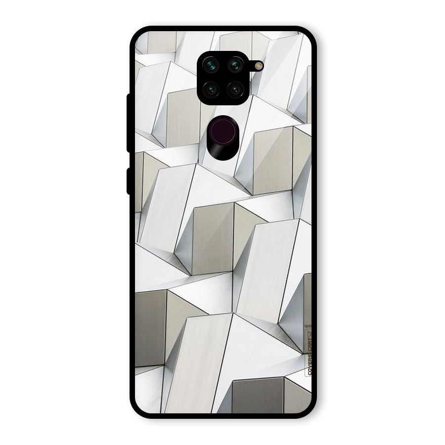 White Abstract Art Glass Back Case for Redmi Note 9