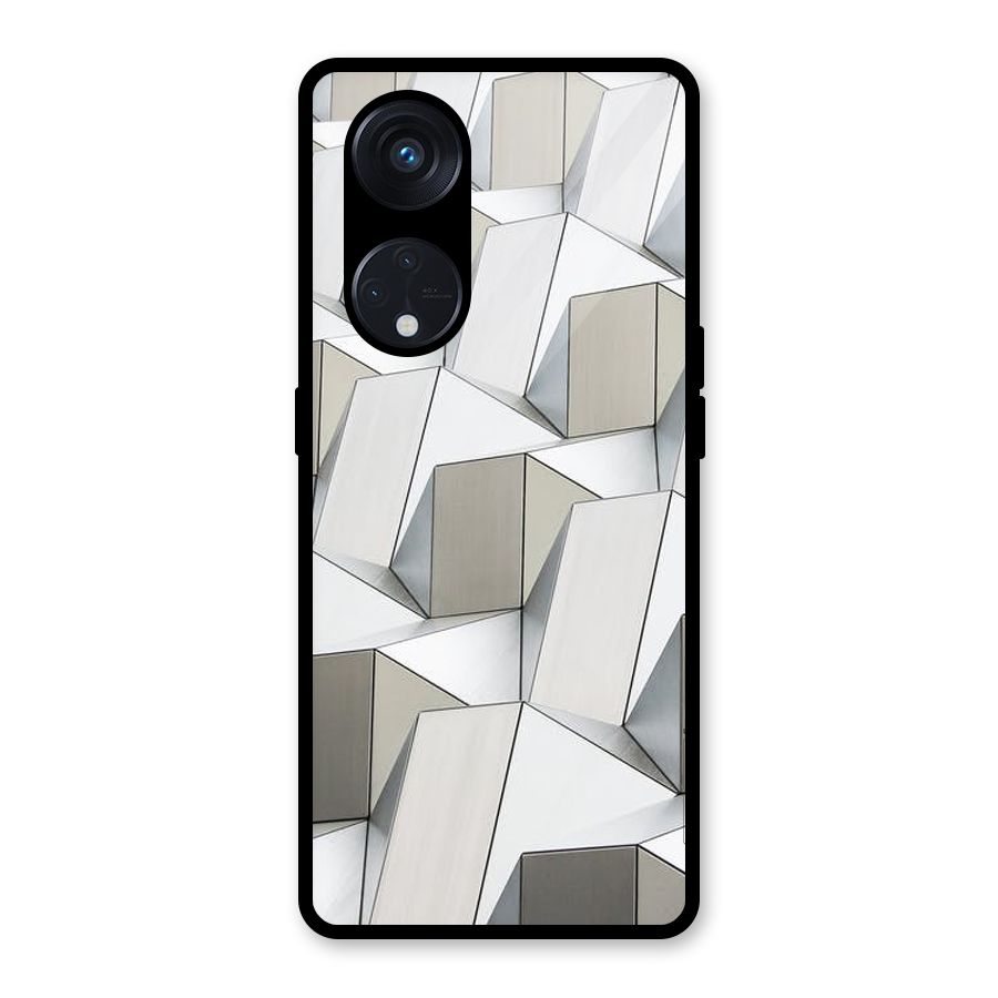 White Abstract Art Glass Back Case for Reno8 T 5G