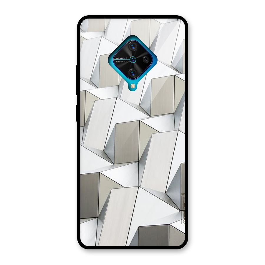 White Abstract Art Glass Back Case for Vivo S1 Pro