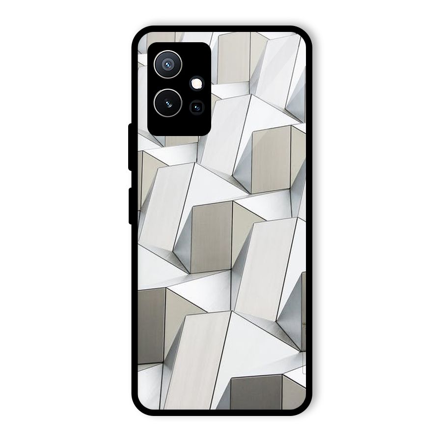 White Abstract Art Glass Back Case for Vivo T1 5G