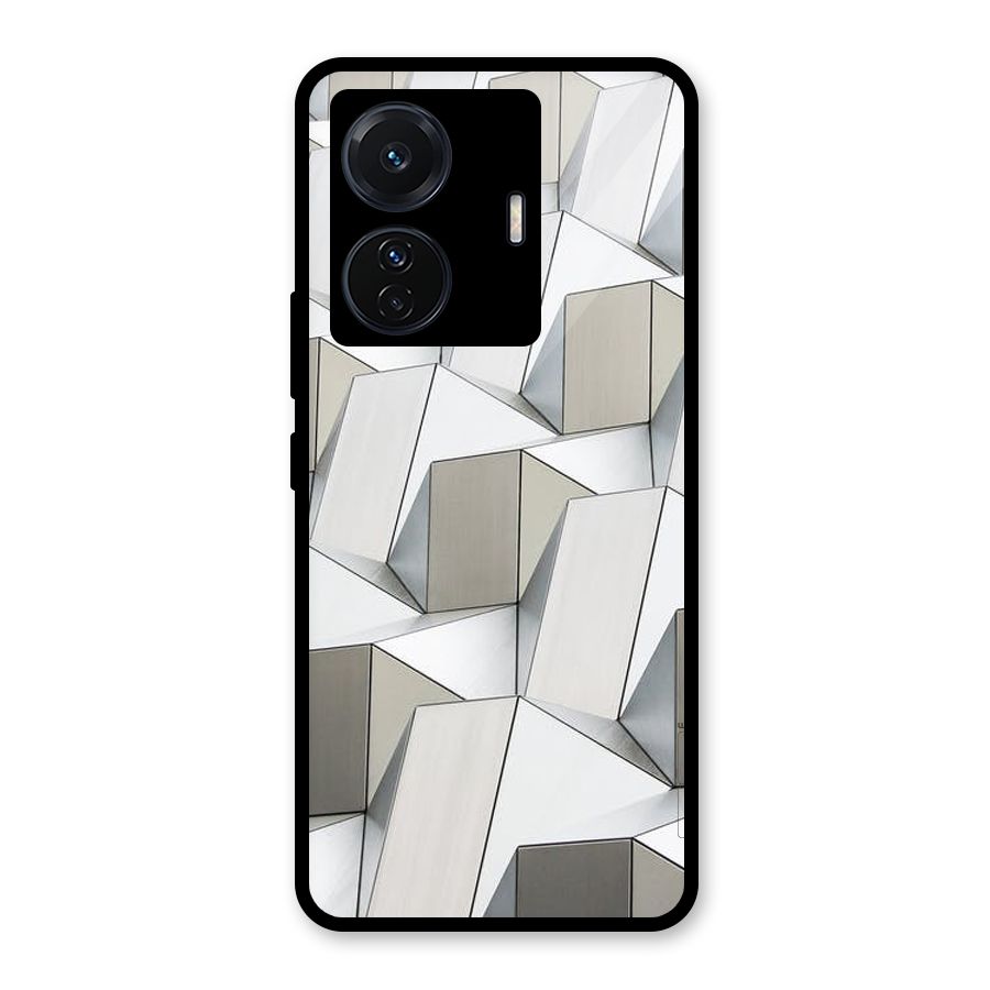 White Abstract Art Glass Back Case for Vivo T1 Pro