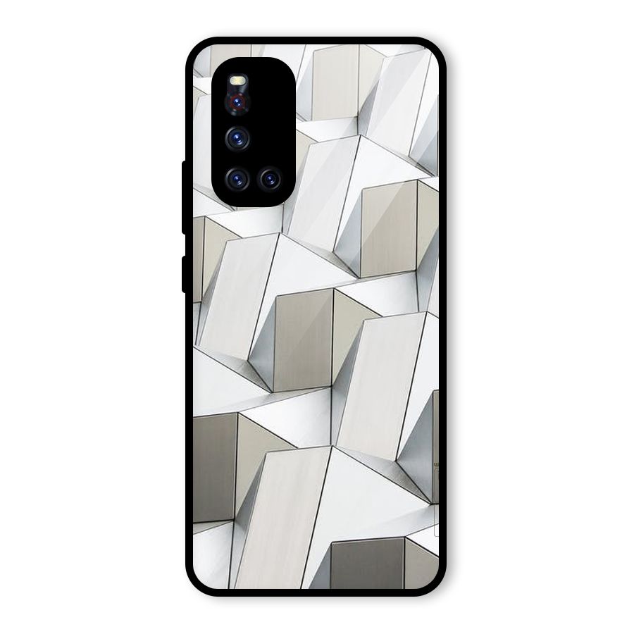 White Abstract Art Glass Back Case for Vivo V19