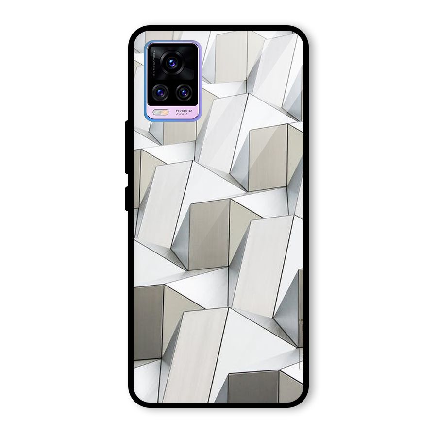 White Abstract Art Glass Back Case for Vivo V20 Pro