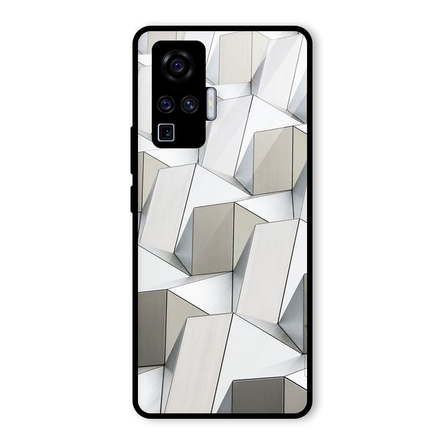White Abstract Art Glass Back Case for Vivo X50 Pro