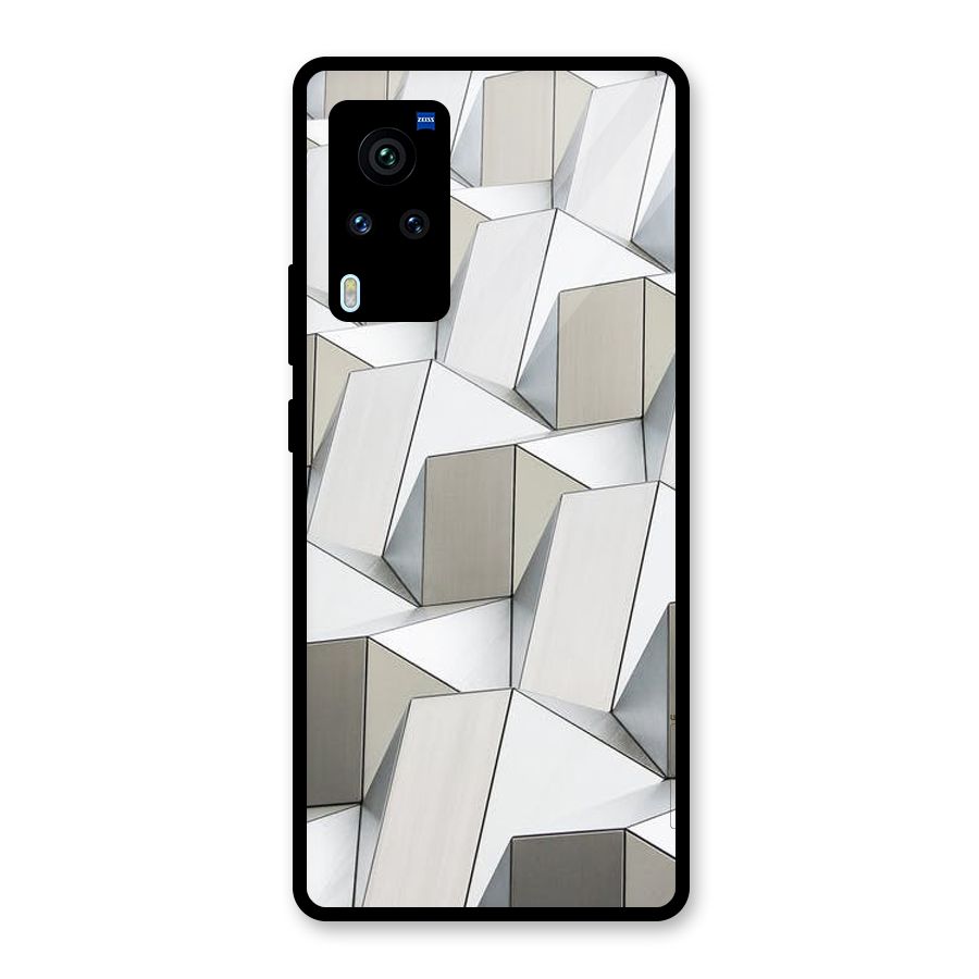 White Abstract Art Glass Back Case for Vivo X60 Pro