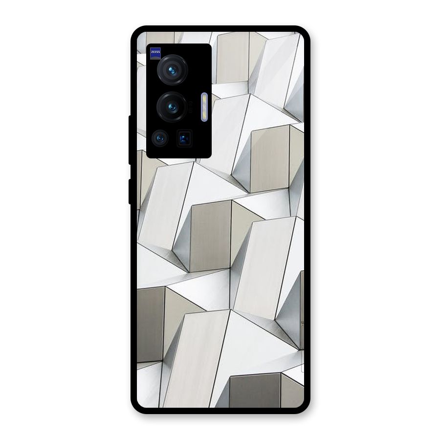 White Abstract Art Glass Back Case for Vivo X70 Pro