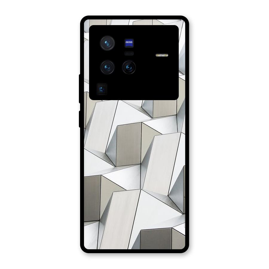 White Abstract Art Glass Back Case for Vivo X80 Pro