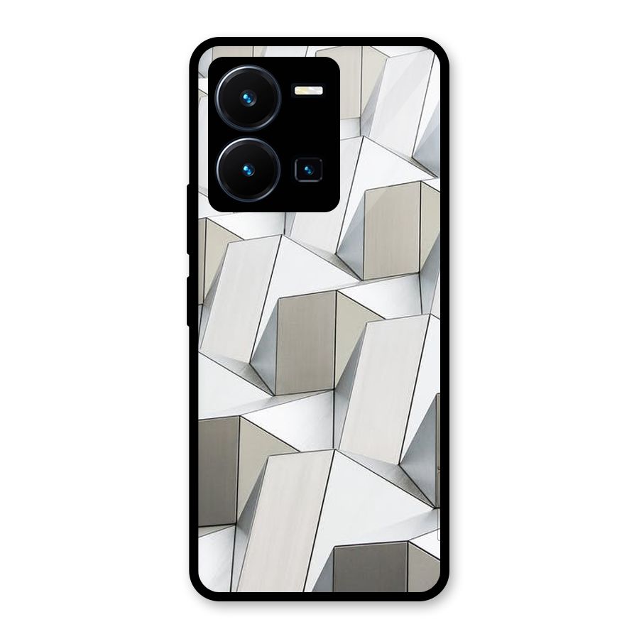 White Abstract Art Glass Back Case for Vivo Y35